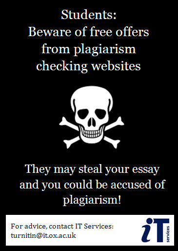 Warning poster plagiarism checker websites
