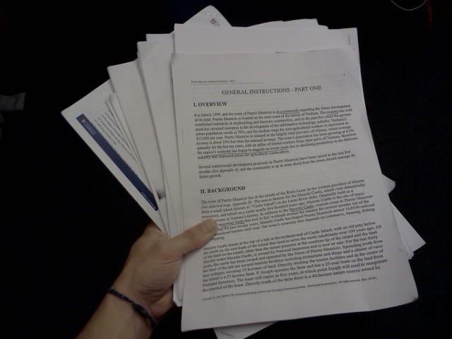 Course handouts